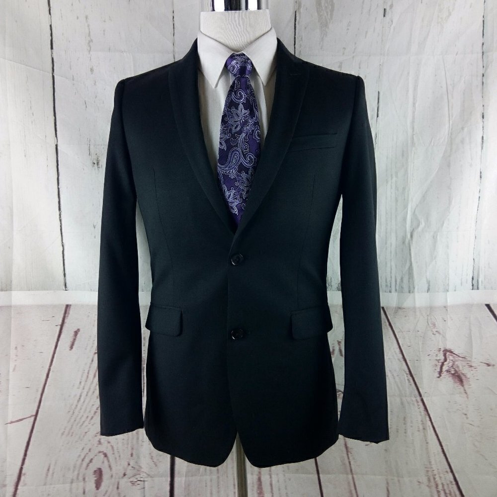 Bar III Slim Fit Macy's 38R Wool 2 Button Charcoal Suit Jacket